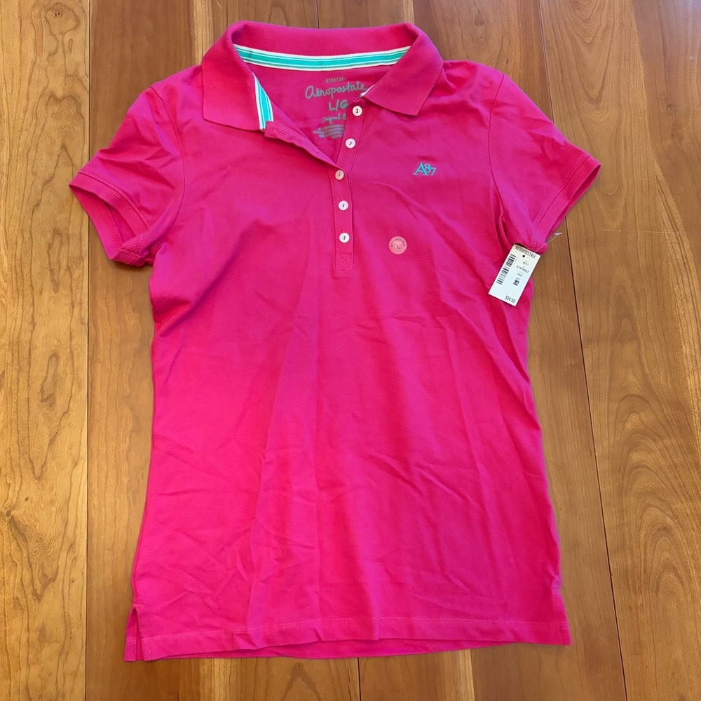 Aeropostale Pink Short Sleeve Polo Shirt
